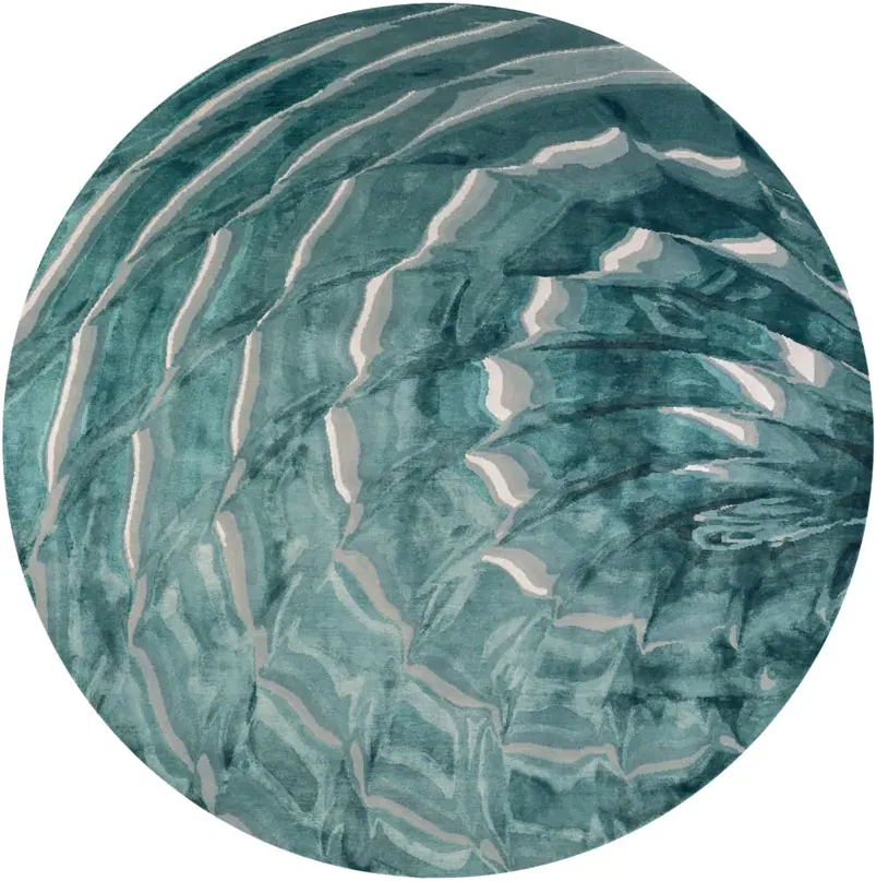 Teal Ripple Round