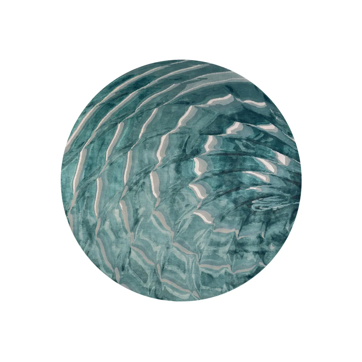 Teal Ripple Round